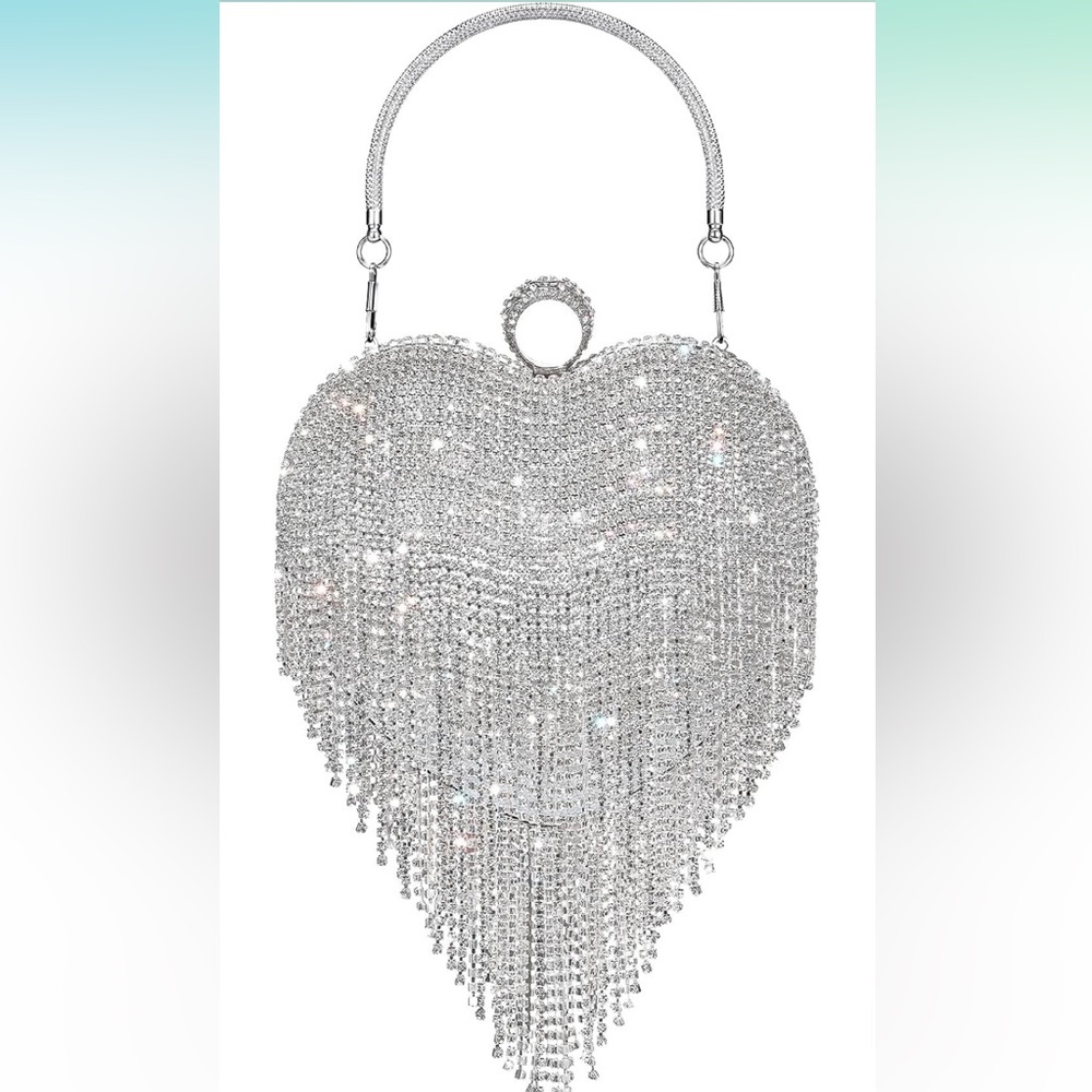 Rhinestone heart purse / clutch